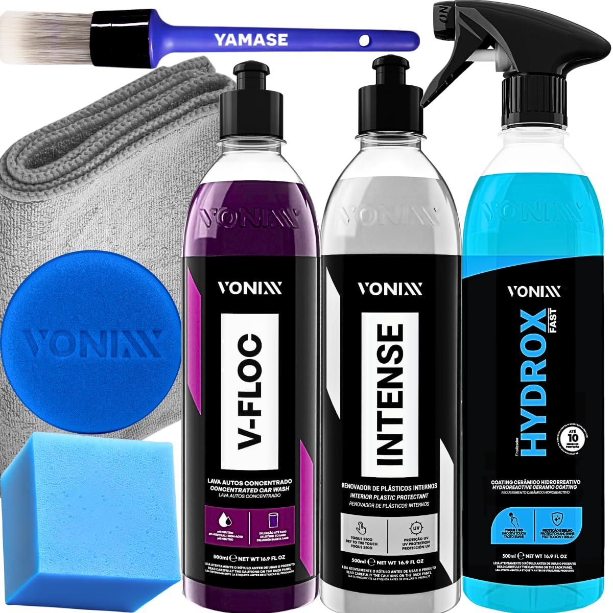 Kit Hydrox Fast Coating Cerâmico Intense Restaurador de Plasticos